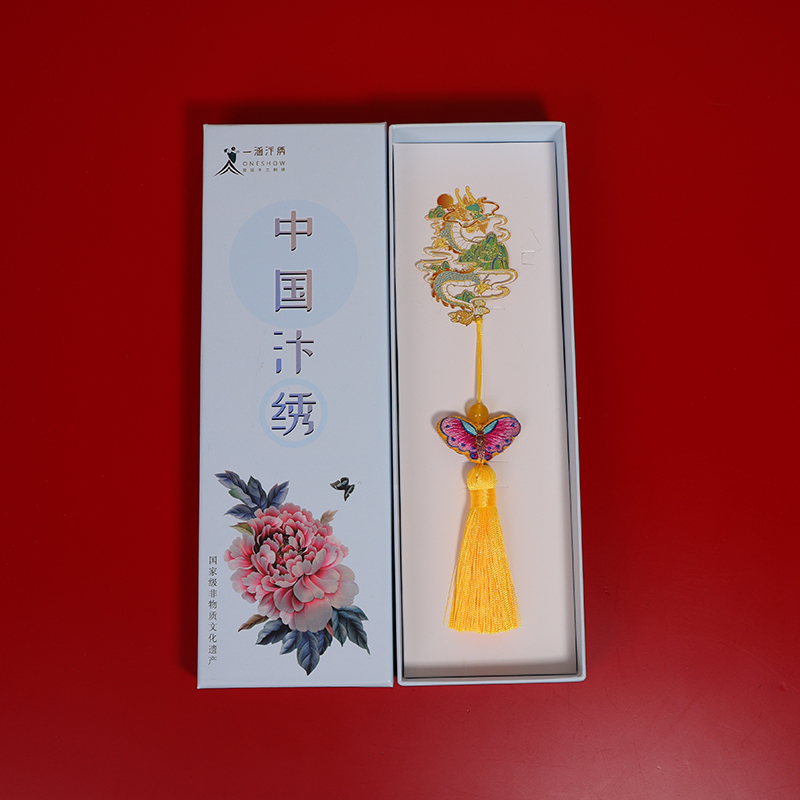 手工刺绣国风书签