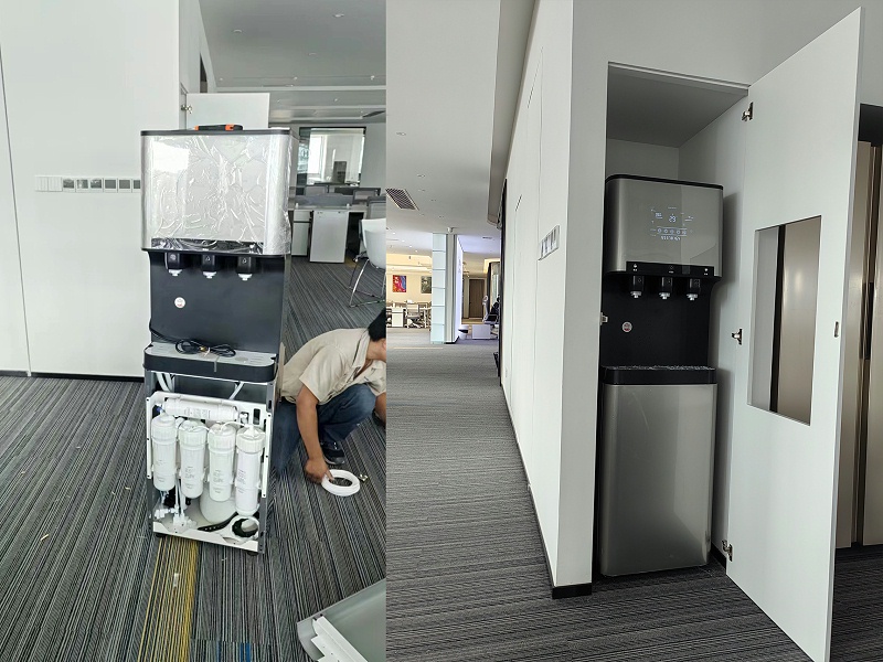 售后工程师开始安装直饮水机租赁设备 售后工程师开始安装直饮水机租赁设备