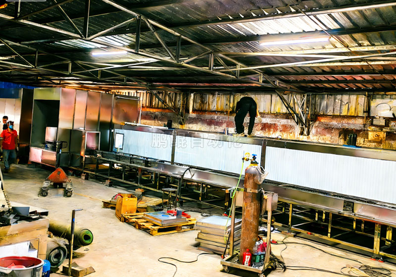 出口越南喷涂线调试现场